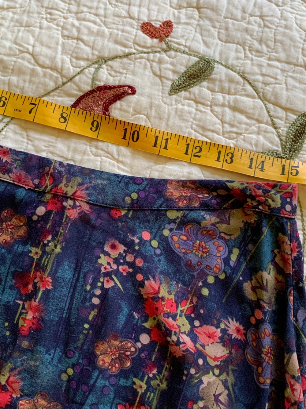 Natural Life Floral Navy multicolored Prairie Maxi Skirt with Side Slit - Picture 7 of 10